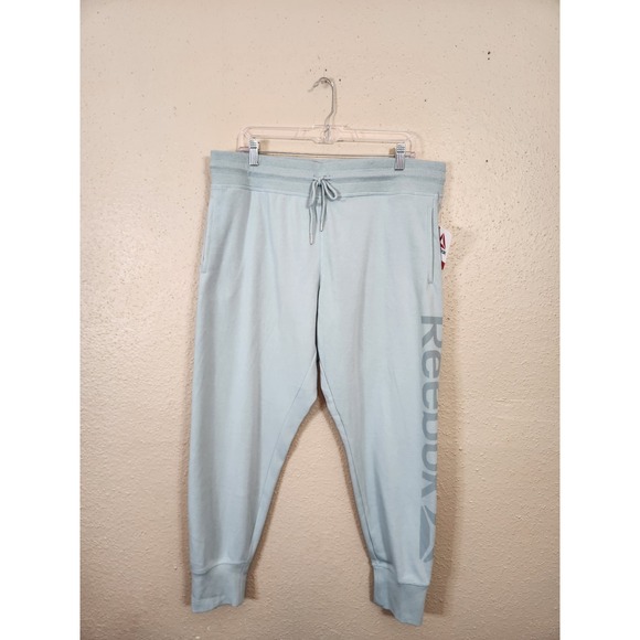 Reebok Joggers Sweatpants Lounge Activewear Drawstring mint Green XL NEW - Picture 1 of 6